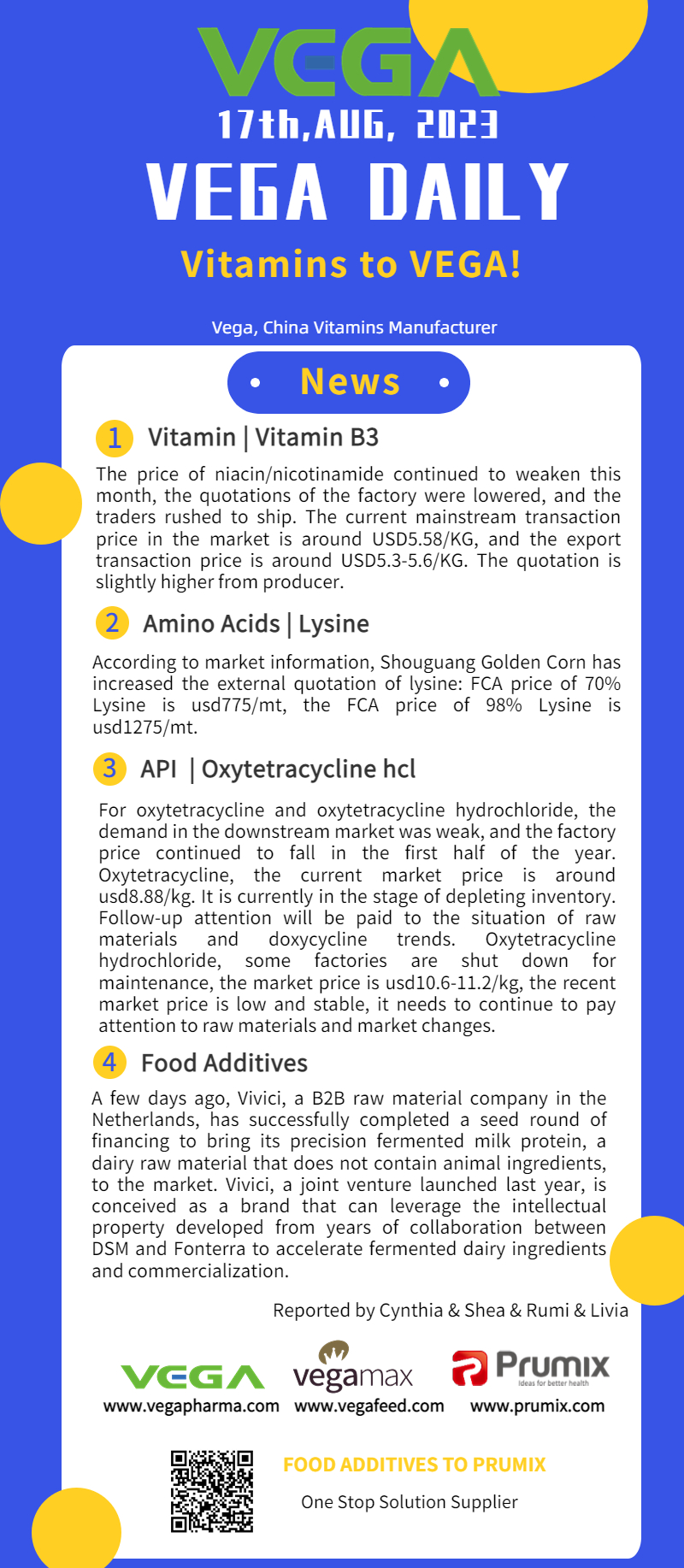 Vega Daily Dated on August  17th 2023 Vitamin B3 Lysine API Food Additives.jpg